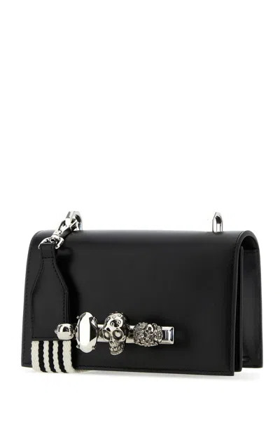 Alexander Mcqueen Black Leather The Knuckle Satchel Crossbody Bag
