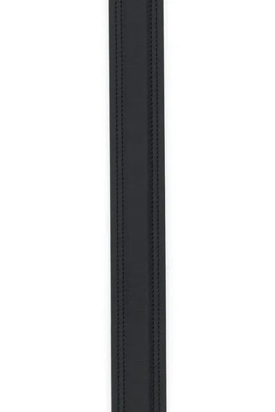 Valentino Black Leather Vlogo The Bold Edition Belt