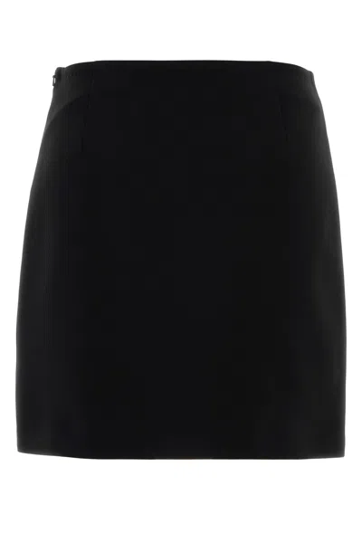 Mm Studio Black Triacetate Blend Pagine Mini Skirt