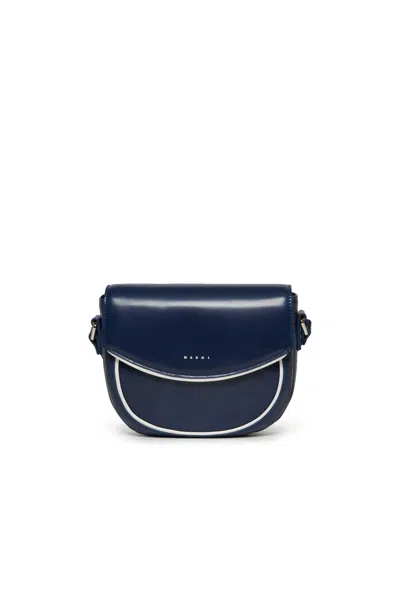 Marni Smile Bag In Coated Fabric In Blue