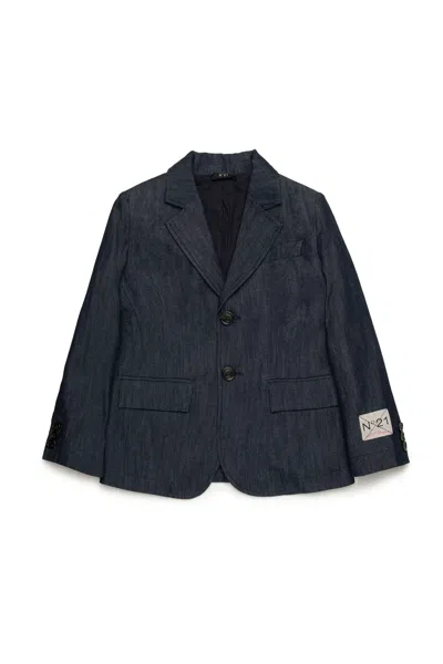 N°21 Giacca Blazer In Denim Chambray In Blue