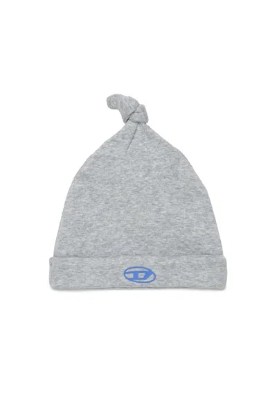 Diesel Famous-nb Knitted Hat In Grey