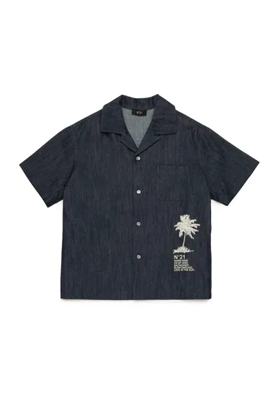 N°21 Camicia Bowling In Denim Chambray In Blue