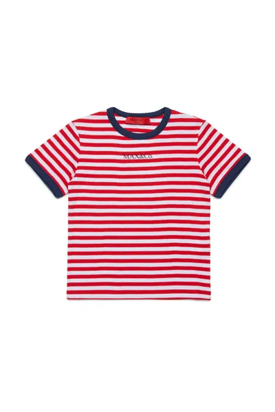 Max & Co Striped T-shirt In Red