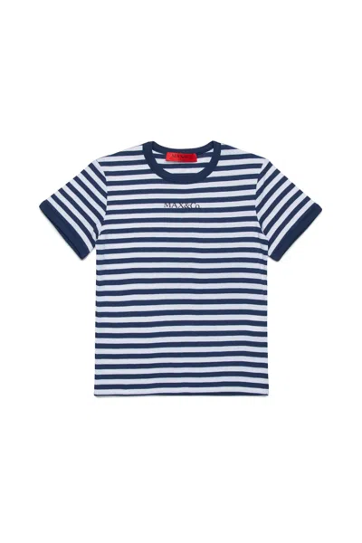 Max & Co Striped T-shirt In Blue
