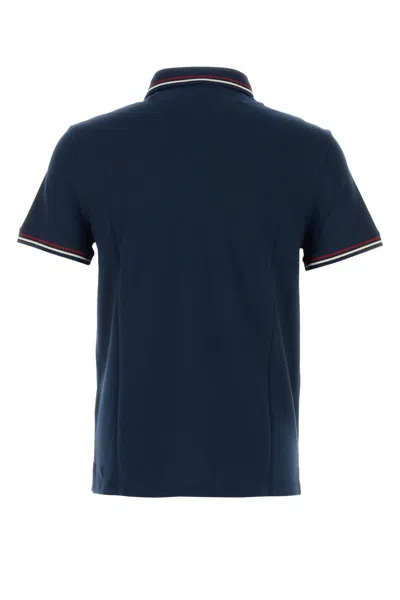 Valentino Garavani Blue Polo Shirt With Classic Collar And Logo Patch On The Front In Cotton Man In Blue