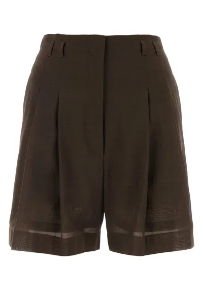 Philosophy Di Lorenzo Serafini Chocolate Wool Blend Shorts
