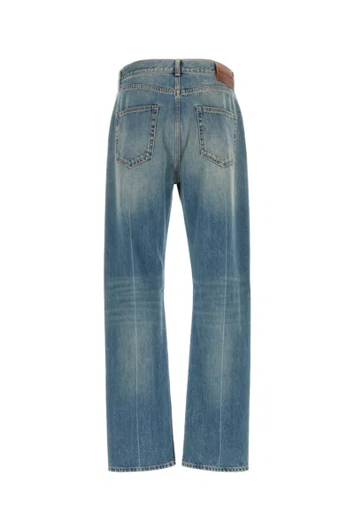 Alexander Mcqueen Blue High Waisted Jeans With Logo Detail On The Loop And Logo Patch On The Rear In