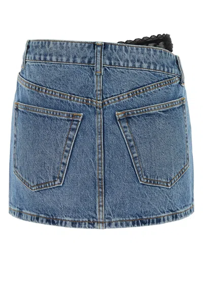 Alexander Wang Dip Side Lace Undie Mini Skirt In Multi
