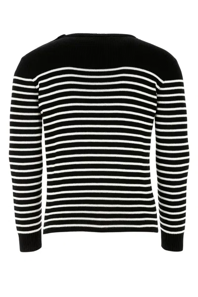 Saint Laurent Men Embroidered Cotton Blend Sweater