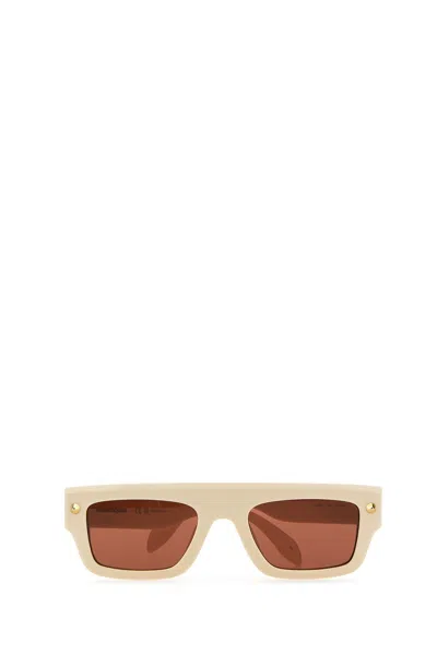 Alexander Mcqueen Spike Studs Contemporary Square Frame Tinted Sunglasses