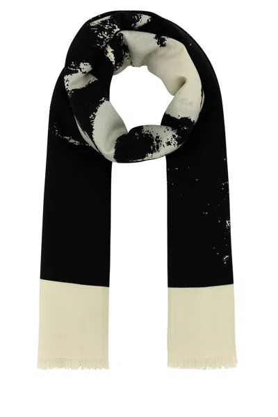 Alexander Mcqueen Unique Print Silk Blend Scarf