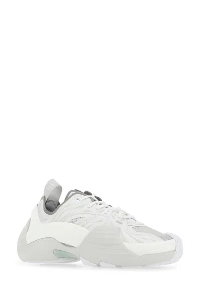 Lanvin Flash-x Mesh Upper Sneakers With Textured Panels In White
