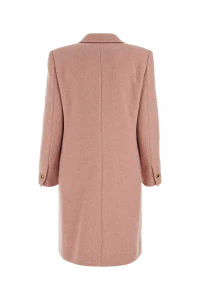 Moschino Structured Wool Blend Coat With Flap Pockets