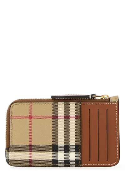 Burberry Checkered Pattern Wallet Gold-tone Hardware