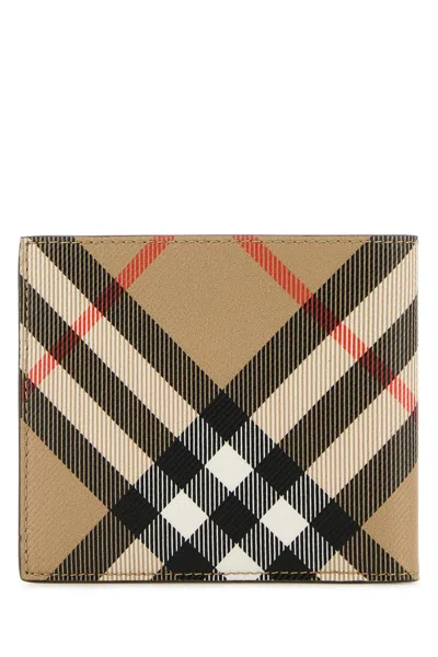 Burberry Book Wallet In Coated Canvas Bi-fold Design