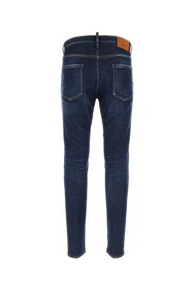 Dsquared2 Blue Jeans With Belt Loops And Logo Patch On The Rear