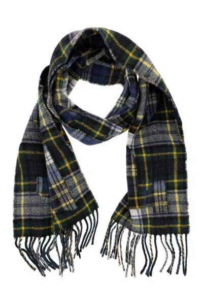 Polo Ralph Lauren Wool Blend Check Scarf In Green/yellow