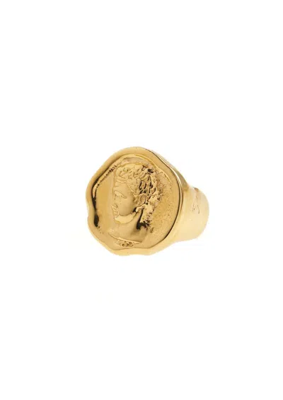 Hermina Athens Hermis Signet Ring Gold Size 50 Accessories In Gold
