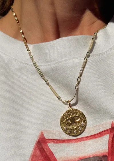 Hermina Athens Kressida Large Charm Antique Mixed Chain Accessories In Gold