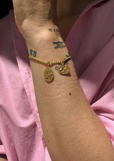 Hermina Athens Knossos Charm & Phaistos Cord Bracelet Accessories In Gold