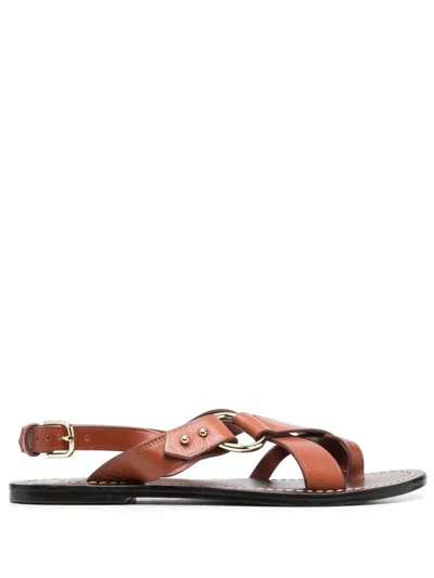 Soeur Florence Leather Sandals In Brown