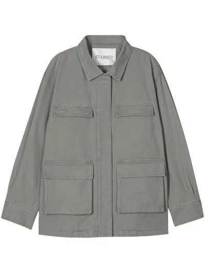 Closed Cotton Jacket In Green