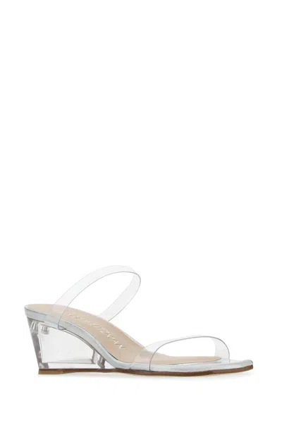 Stuart Weitzman Transparent Pvc Lucite Aleena Mules