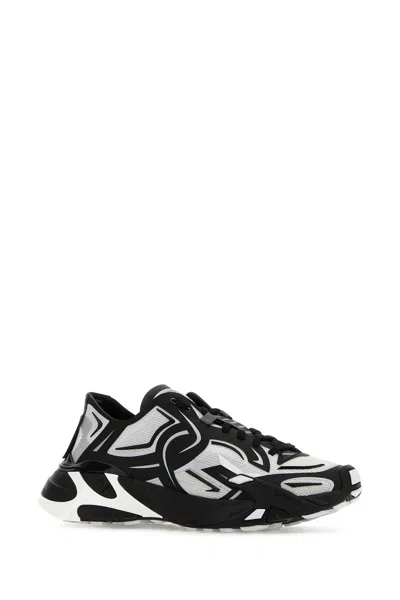 Dolce & Gabbana Two-tones Fabric Dragon Sneakers For Men