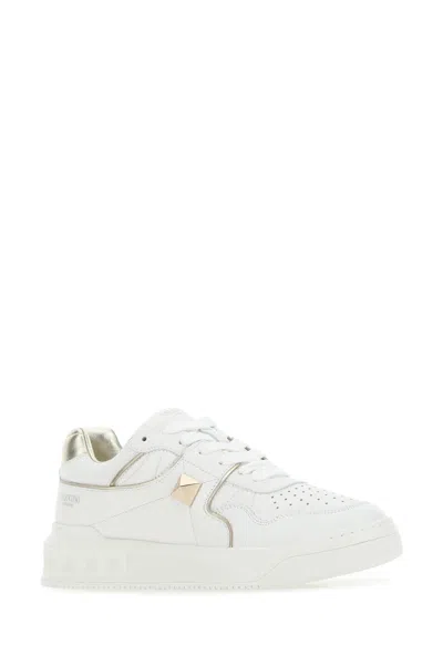 Valentino White Nappa Leather One Stud Sneakers