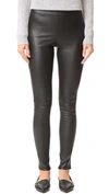 Theory Bristol Lambskin Leather Skinny-leg Ankle Leggings In Black