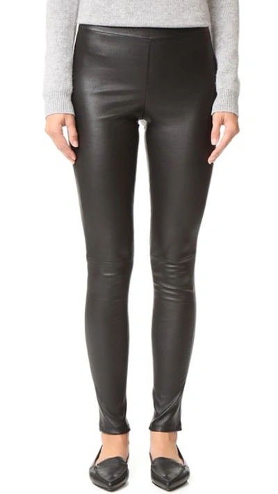 Shop Theory Adbelle Leather Pants In Black