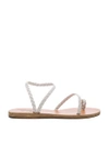 Ancient Greek Sandals Eleftheria Braided Leather Sandals In White & White