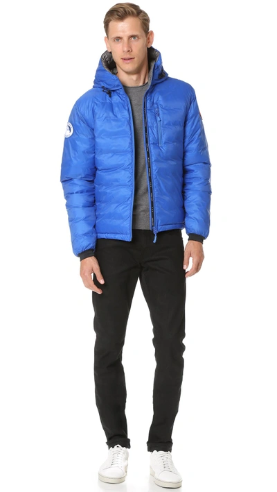 Shop Canada Goose Pbi Lodge Hoodie In Pbi Blue