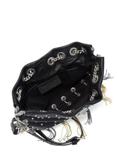 Shop Sonia Rykiel Domino Studded Leather Chain Crossbody In Black