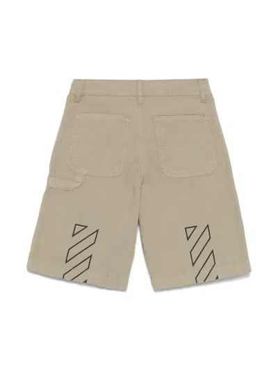 Off-white Logo-print Shorts In 绿色