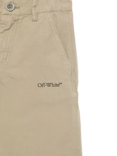 Off-white Logo-print Shorts In 绿色