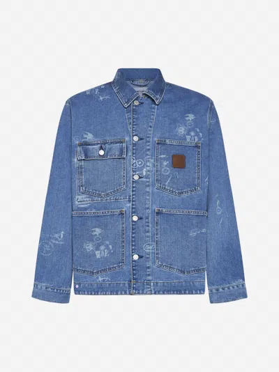 Carhartt Stamp Denim Jacket In Blue