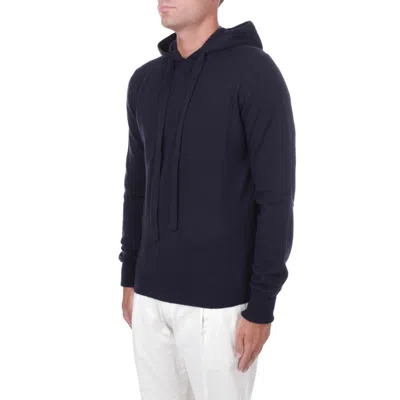Alpha Studio Blue Wool Vergine Sweater In Blue