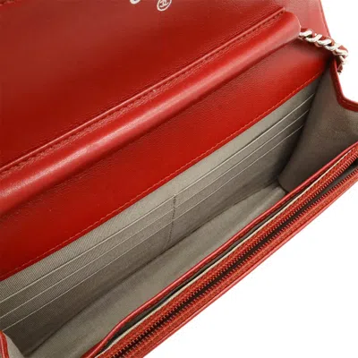 Pre-owned Chanel Red Color Caviar Leather Shoulder Bag ()