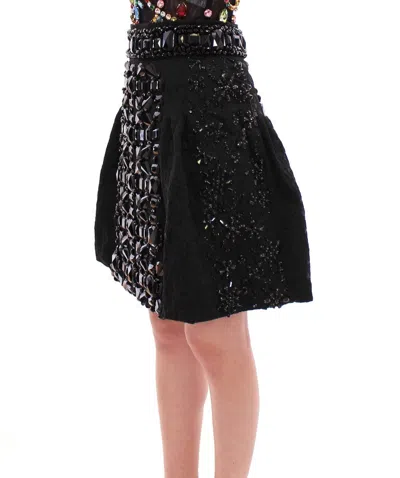 Dolce & Gabbana Black Crystal Embellished Masterpiece Skirt In Black