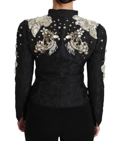 Dolce & Gabbana Elegant Black Silver Baroque Jacket In Black