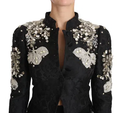 Dolce & Gabbana Elegant Black Silver Baroque Jacket In Black