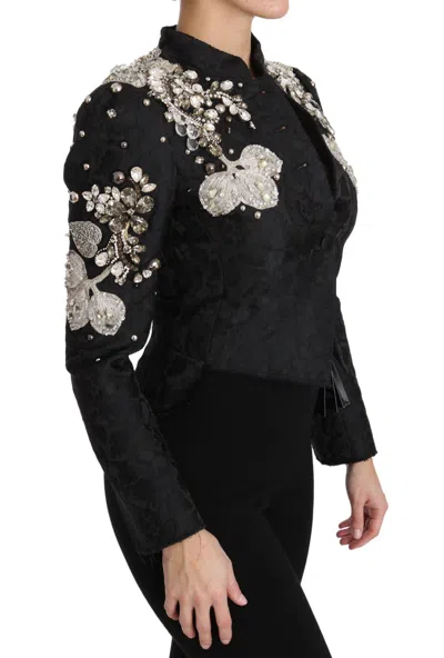 Dolce & Gabbana Elegant Black Silver Baroque Jacket In Black