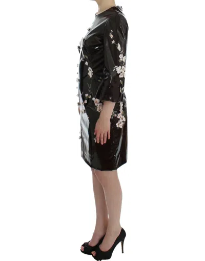 Dolce & Gabbana Elegant Floral Embellished Shift Dress In Black