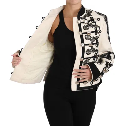 Dolce & Gabbana Elegant Off-white Baroque Jacket In White