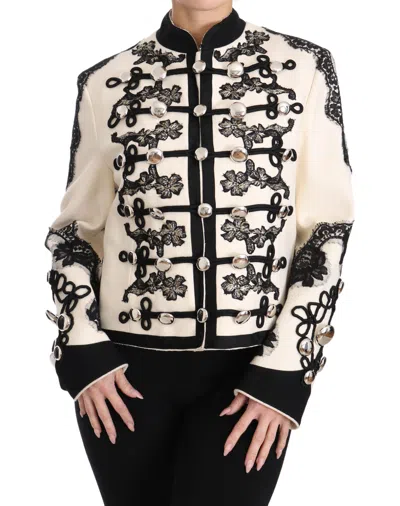 Dolce & Gabbana Elegant Off-white Baroque Jacket In White