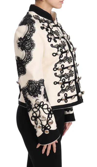 Dolce & Gabbana Elegant Off-white Baroque Jacket In White
