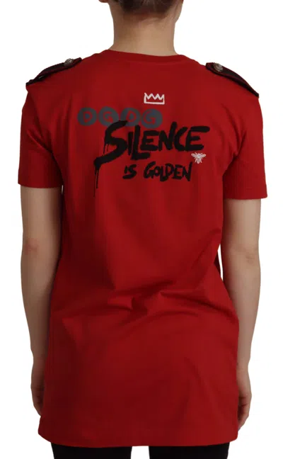 Dolce & Gabbana Red Amor Vincit Omnia Crewneck T-shirt In Red