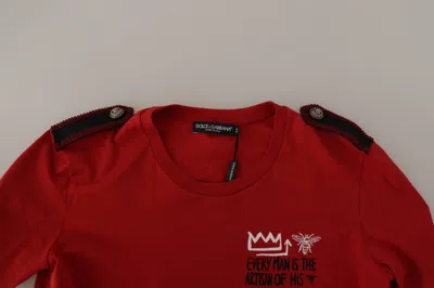 Dolce & Gabbana Red Amor Vincit Omnia Crewneck T-shirt In Red